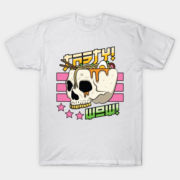 Tasty Ramen Skull T-Shirt by Drippn